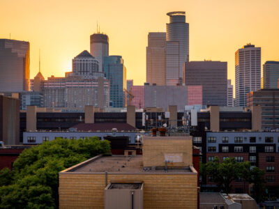 Minneapolis Skyline at Sunset from the South Loop