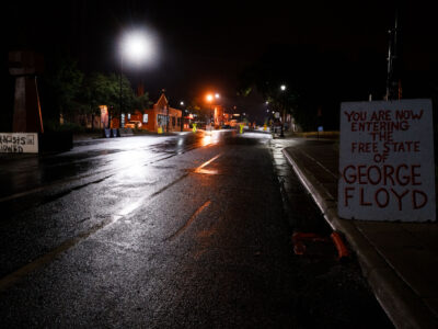 George Floyd Square, Minneapolis: "No Racists Allowed" Sign