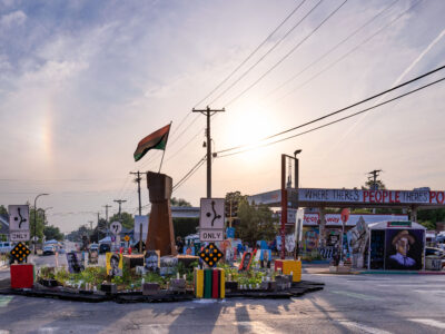 Sun Dog Over George Floyd Square Memorial, Minneapolis