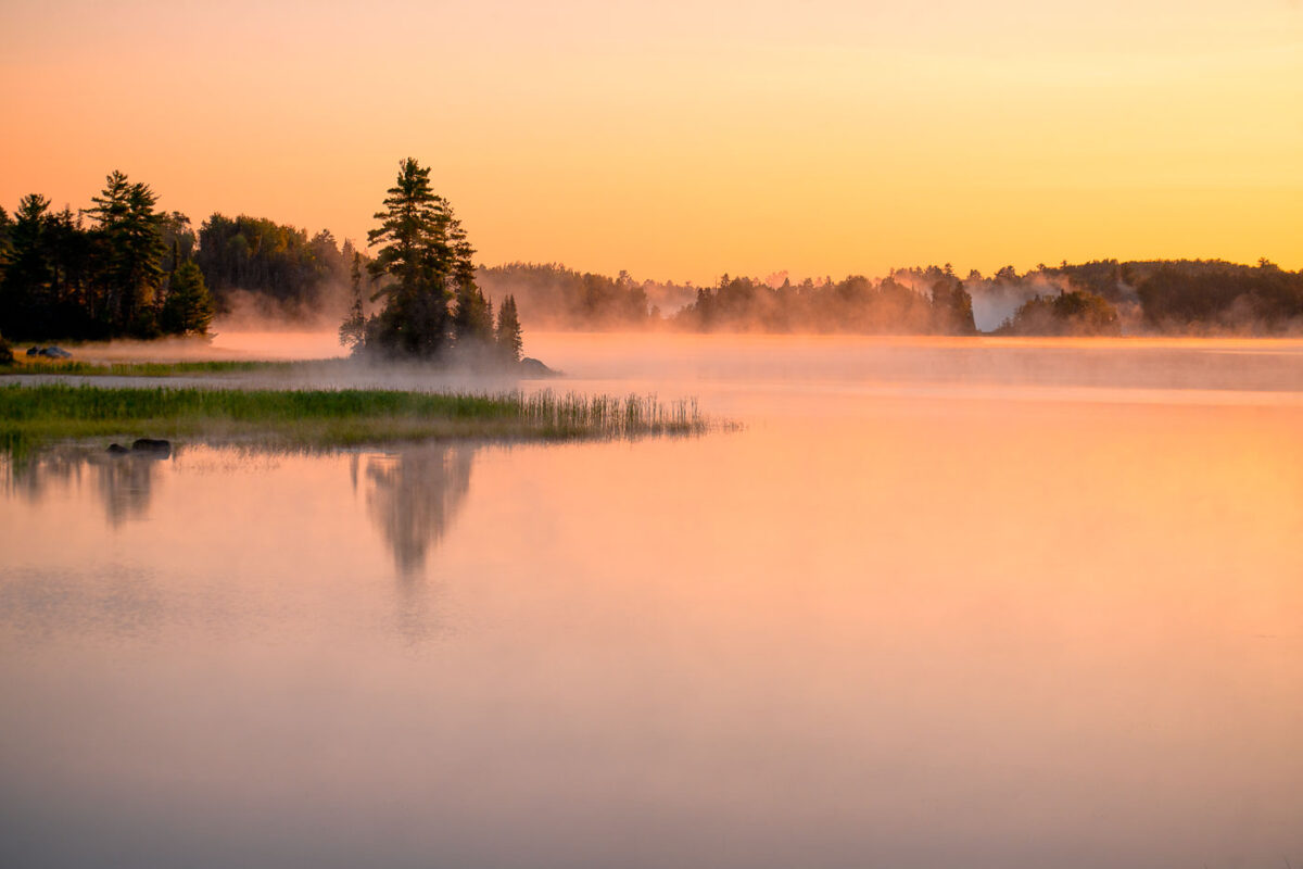 South Kawishiwi River in Ely, Minnesota during sunrise.