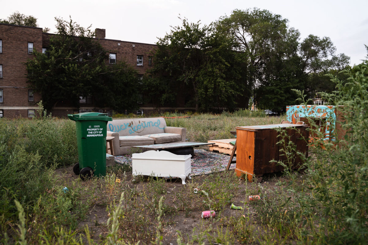 The "Community Living Room" in the former O'Reilly Auto Parts lot.