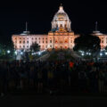 Protesters gathered at the Minnesota State Capitol asking for Governor Walz or President Biden to stop construction on the nearing completion Enbridge Line 3 pipeline in Minnesota.