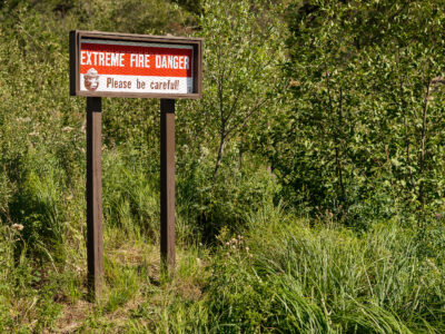 Extreme Fire Danger Sign in Northern Minnesota