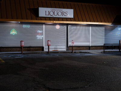 Greenway Liquors, Loring Park, Minneapolis with security shutters
