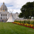 Protesters gathered at the Minnesota State Capitol asking for Governor Walz or President Biden to stop construction on the nearing completion Enbridge Line 3 pipeline in Minnesota.