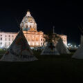 Protesters gathered at the Minnesota State Capitol asking for Governor Walz or President Biden to stop construction on the nearing completion Enbridge Line 3 pipeline in Minnesota.