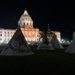 Line 3 protesters camp overnight at MN State Capitol 4 Protesters gathered at the Minnesota State Capitol asking for Governor Walz or President Biden to stop construction on the nearing completion Enbridge Line 3 pipeline in Minnesota.