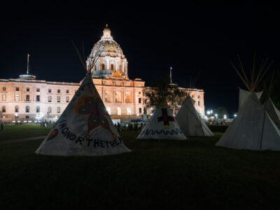 Line 3 Protest Camp at MN State Capitol Overnight
