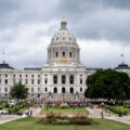 Outside the Minnesota State Capitol today where around a hundred were still holding space in protest against the nearing completion Line 3 pipeline after their permitted event expired. Minnesota Department of Public Safety told the Star Tribune they made 4 arrests.