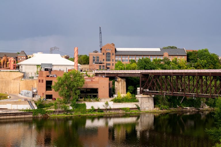 Main Energy Plant and Rail Bridge, University of Minnesota 2 Main Energy Plant and railroad bridge along the Mississippi River at the University of Minnesota.