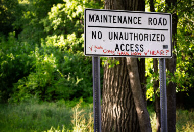 Maintenance Road No Unauthorized Access Sign in Minnesota
