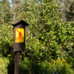 A sign reading "No Campfires" during the Minnesota drought as seen near Isabella, Minnesota.