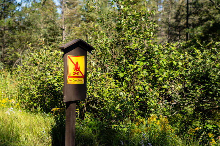 No Campfires sign near Isabella Minnesota 4 A sign reading "No Campfires" during the Minnesota drought as seen near Isabella, Minnesota.