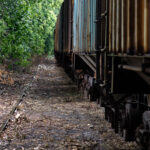 A freight train in Minneapolis on August 2021.