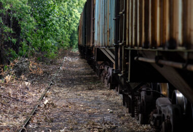 A freight train in Minneapolis on August 2021.