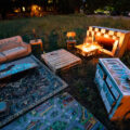 The "Community Living Room" in the former O'Reilly Auto Parts lot.