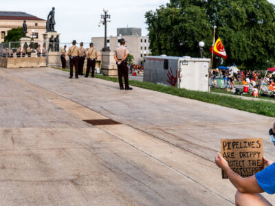 Protest at Minnesota State Capitol Against Enbridge Line 3 Pipeline