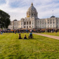 Protesters gathered at the Minnesota State Capitol asking for Governor Walz or President Biden to stop construction on the nearing completion Enbridge Line 3 pipeline in Minnesota.