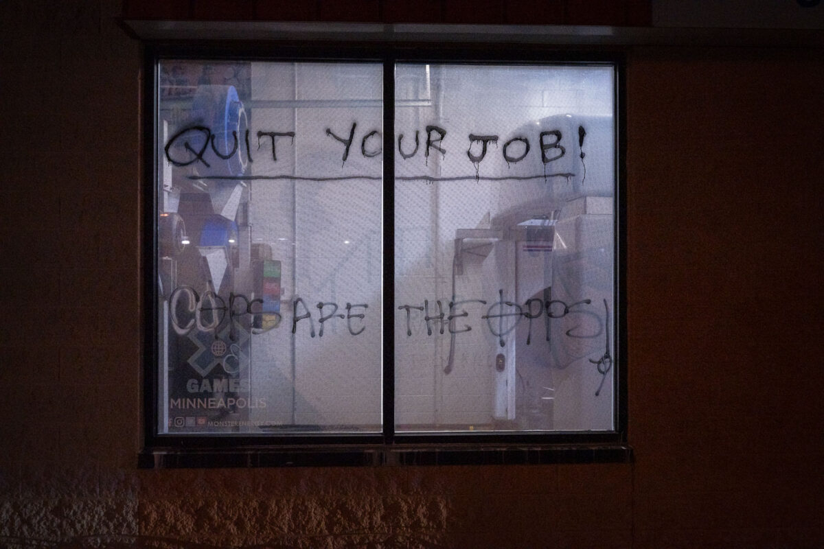 A car wash across the street from the Minneapolis police fifth precinct.