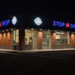 The Stop-N-Shop gas station across from the fifth precinct being renovated after being damaged during unrest.
