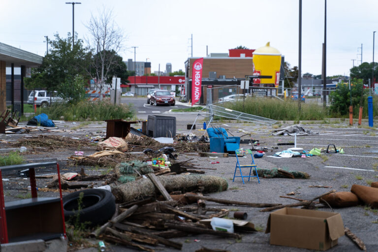 Trash behind the Coliseum building 4 Recently re-opened Wendy's as seen from the back of the Coliseum Building. The building was destroyed by fire on May 28th.