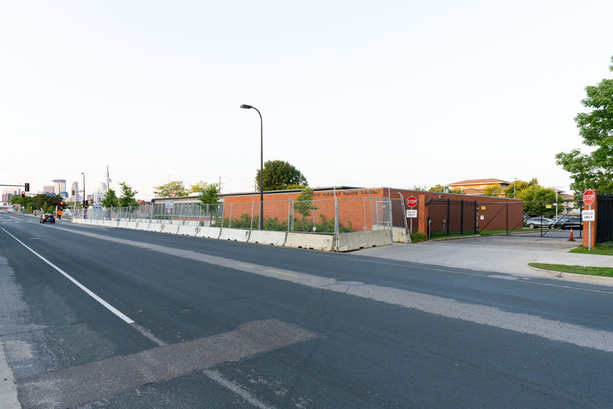 The Minneapolis Police 5th Precinct continues to be behind security fencing and barbed wire.