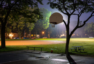 Basketball Hoop at Bryant Square Park in South Minneapolis.