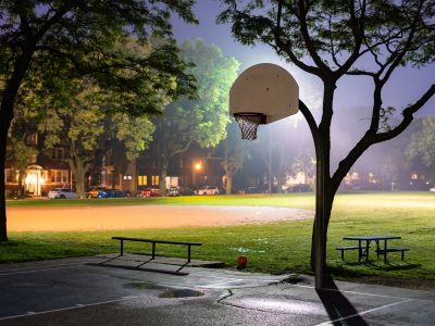 Bryant Square Park Basketball Court at Night, Minneapolis
