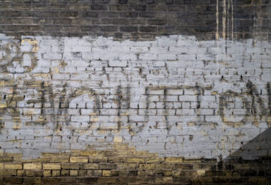 Revolution written on a wall of a building in downtown Minneapolis.