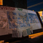 A map with pins signifying the locations of those who have visited the square.