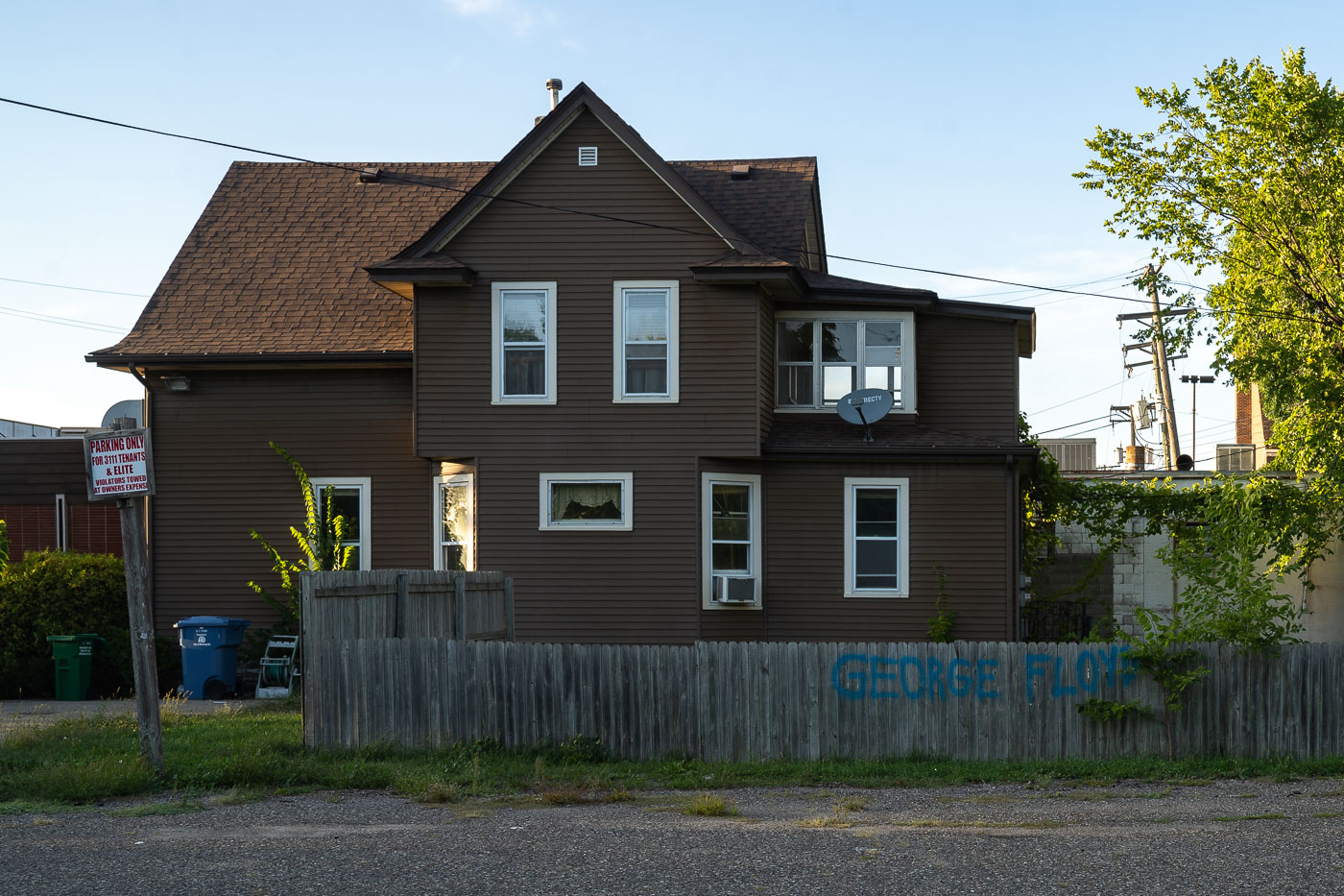 George Floyd Graffiti on Fence in South Minneapolis
