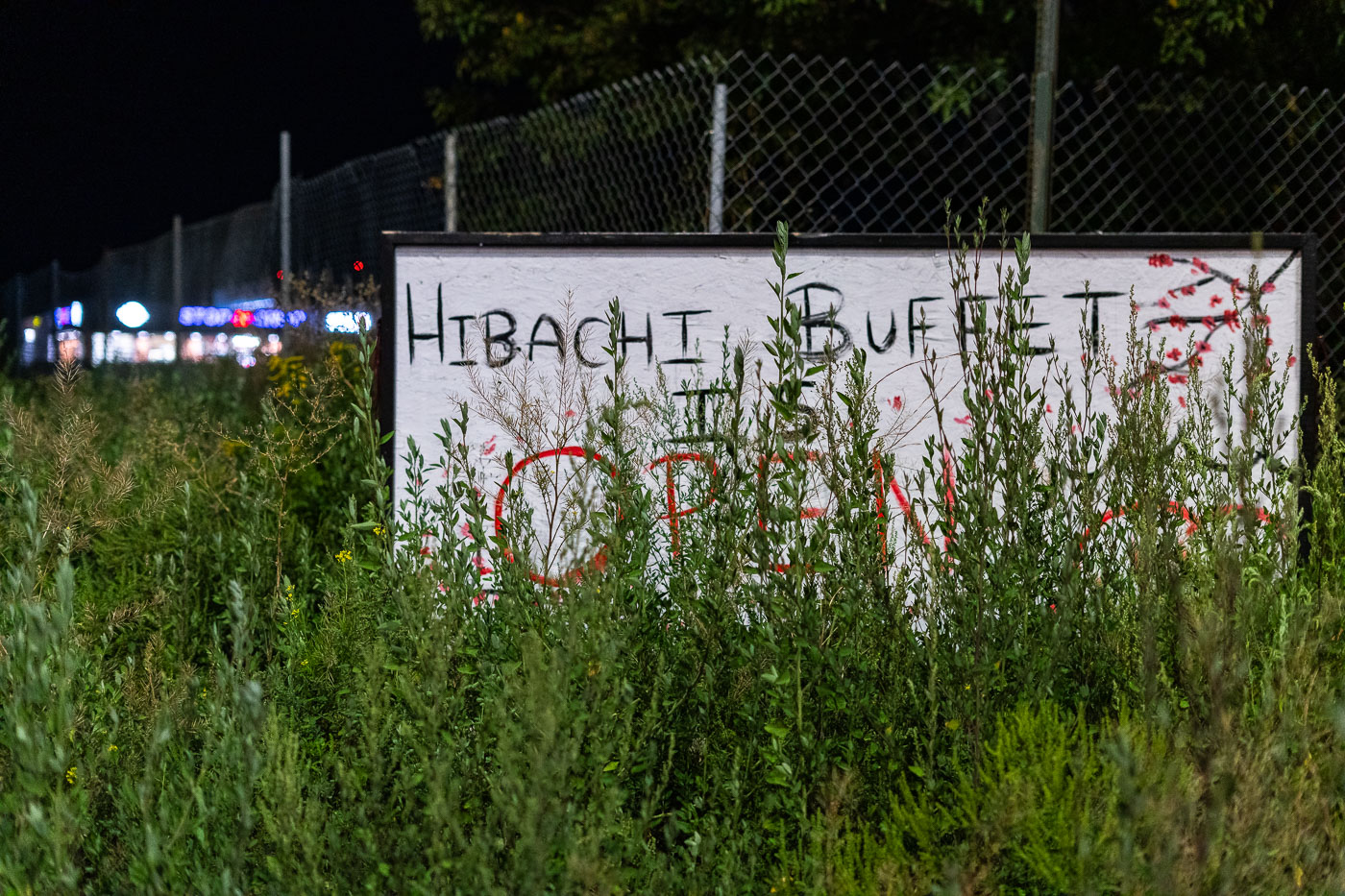 Hibachi Buffet is Open in tall grass