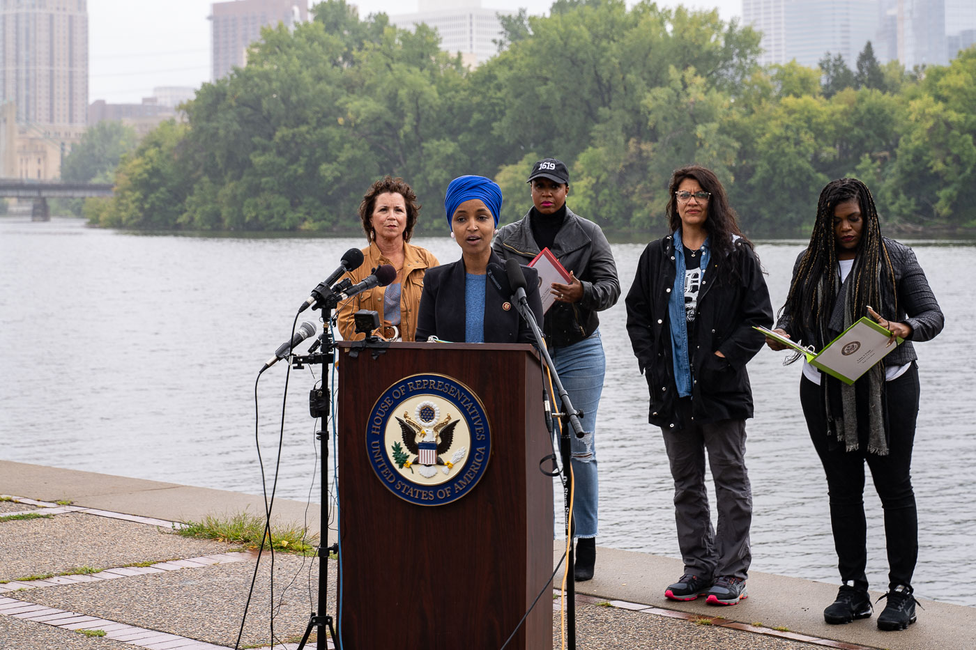 Ilhan Omar Ayanna Pressley Rashida Tlaib Cori Bush in Minneapolis