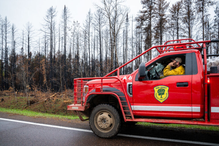 New Jersey Forest Fire Service in Superior National Forest 3 A New Jersey Forest Fire Service firefighter up in the Superior National Forest during the Glenwood wildfire.