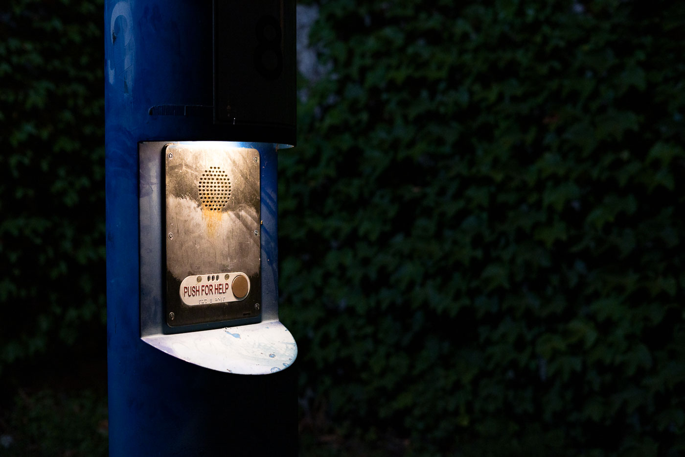 Press for help post on bike trail