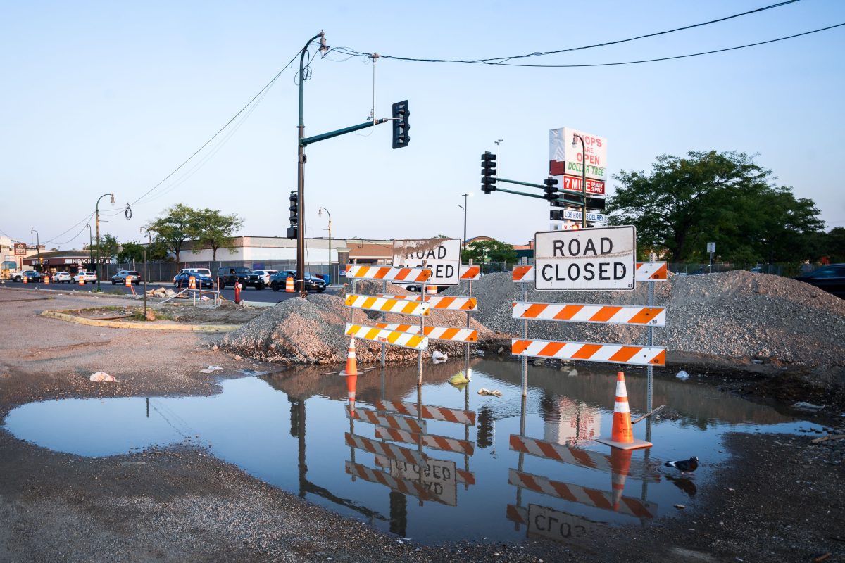 Road Closed Signs in K-Mart Parking Lot, Minneapolis