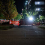 The parking garage at Lake & Girard still on lock down after protests during the summer over the law enforcement shooting death of Winston Smith.