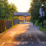 Sunset on the Midtown Greenway in Minneapolis.