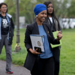 U.S. Rep Ilhan Omar, Ayanna Pressley, Rashida Tlaib, and Cori Bush speak at the Mississippi River in Minneapolis asking for President Biden to stop Line 3 pipeline construction.