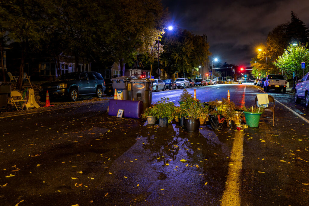 The Murphy Ranks memorial at George Floyd Square after Minneapolis Public Works made an attempt to clear it.