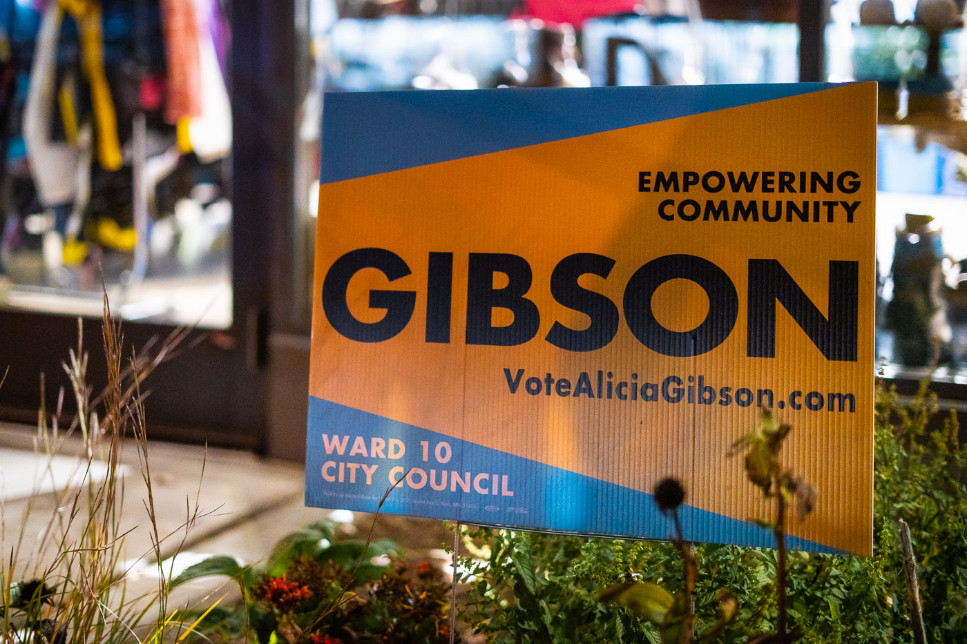 Alicia Gibson Campaign Sign in Minneapolis Ward 10