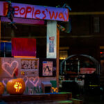 GFS and fist pumpkin carvings at The People’s Way at George Floyd Square. The area has been a place of protest since the May 25th, 2020 killing of George Floyd.