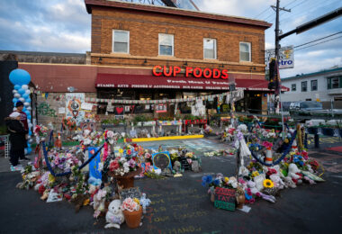 The George Floyd Memorial on what would have been George Floyd's 48th birthday.