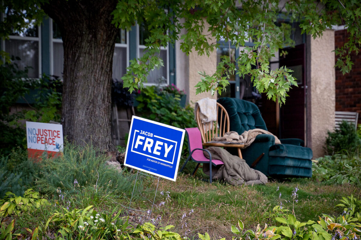 Jacob Frey Yard Sign at Open Streets Lyndale