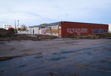 Post office construction beginning on Lake Street Station. The garage portion will remain.