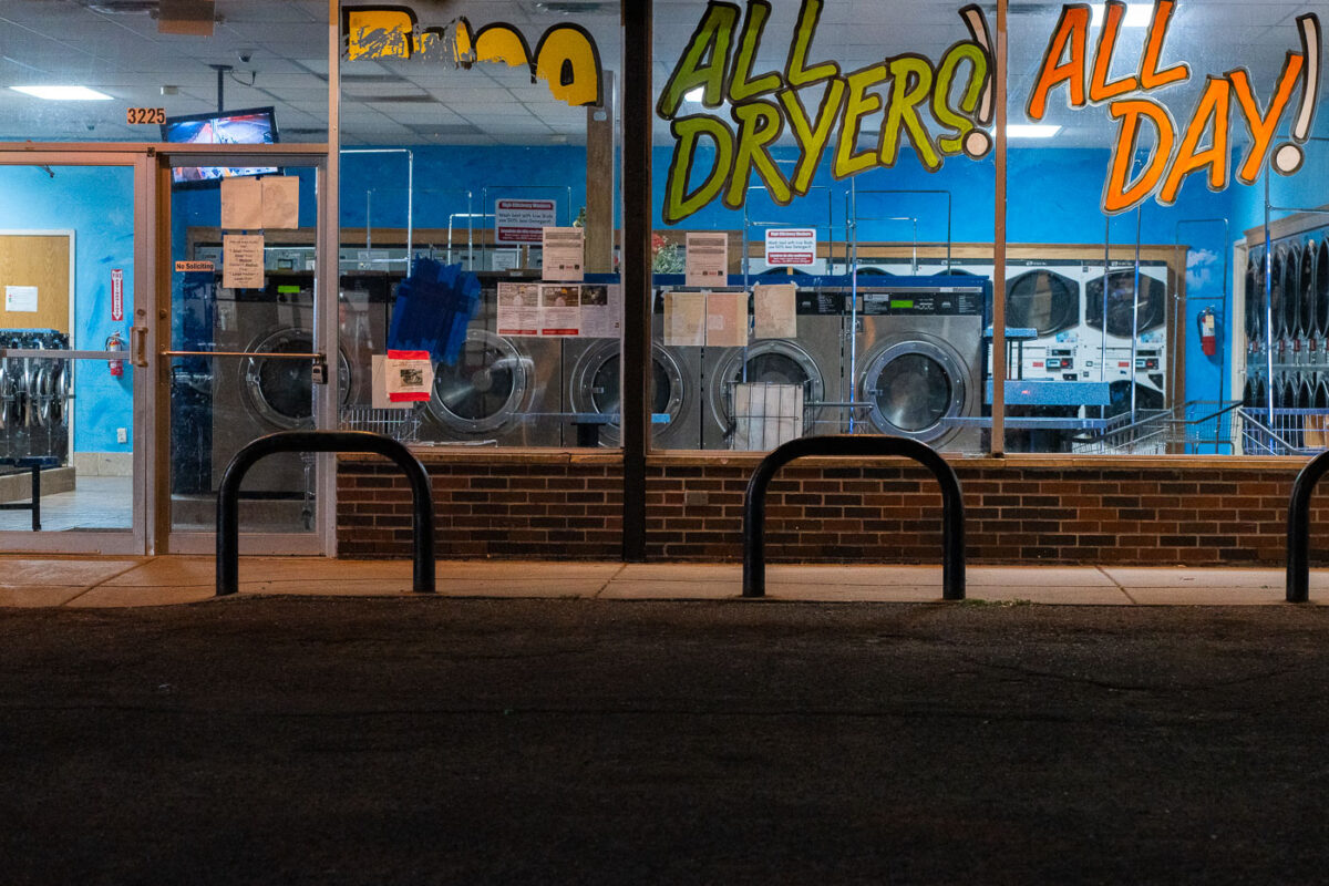 Laundromat in South Minneapolis at night