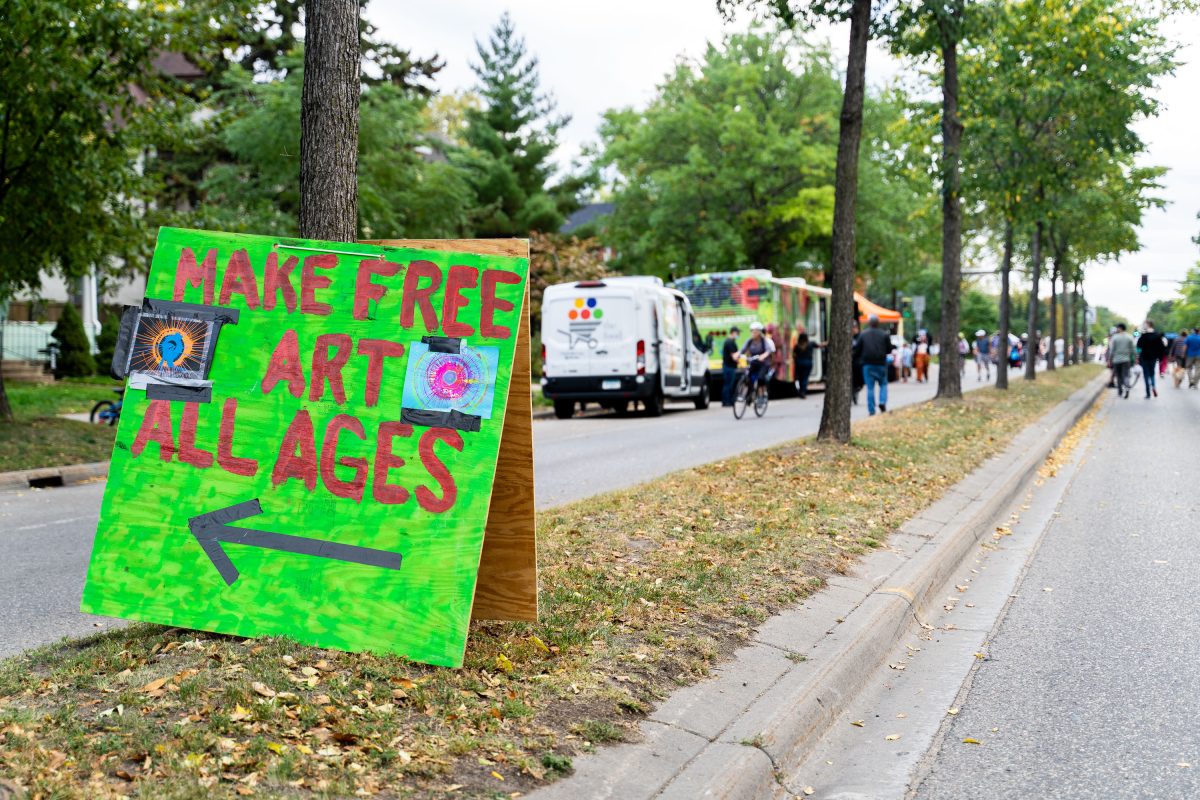 Make Free Art sign at Lyndale Open Streets, Minneapolis