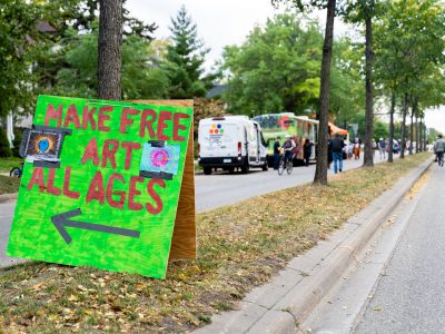 Make Free Art sign at Lyndale Open Streets, Minneapolis