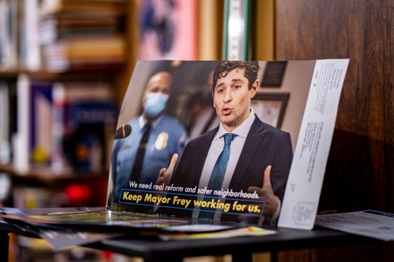 Mayor Jacob Frey political mailing 2 A political mailing in Minneapolis advocating for the re-election of Mayor Jacob Frey.