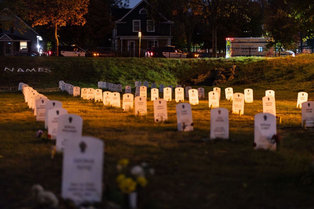 Minneapolis Police Squads and Say Their Names Cemetery